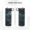 thumbnail image 3 of Yiaed Moonlit Night Sky Shark Print Water Bottle with Straw Lid, Stainless Steel Double Wall Insulated Water Bottle | Leak-Proof and Spill-Proof Water Bottle, 3 of 8