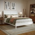 thumbnail image 1 of Valencia Full Solid Wood Low Profile Sleigh Platform Bed in White, 1 of 13