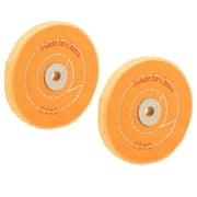 Uxcell 5-Inch Buffing Wheel Polishing for Bench Grinder Tool 1/2-Inch Arbor Hole Cotton Orange 2Pack