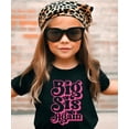 thumbnail image 4 of Big Sis Again Shirt for Siblings Groovy Pink Graphic Big Sister Tee Black Shirt 18 Months, 4 of 5