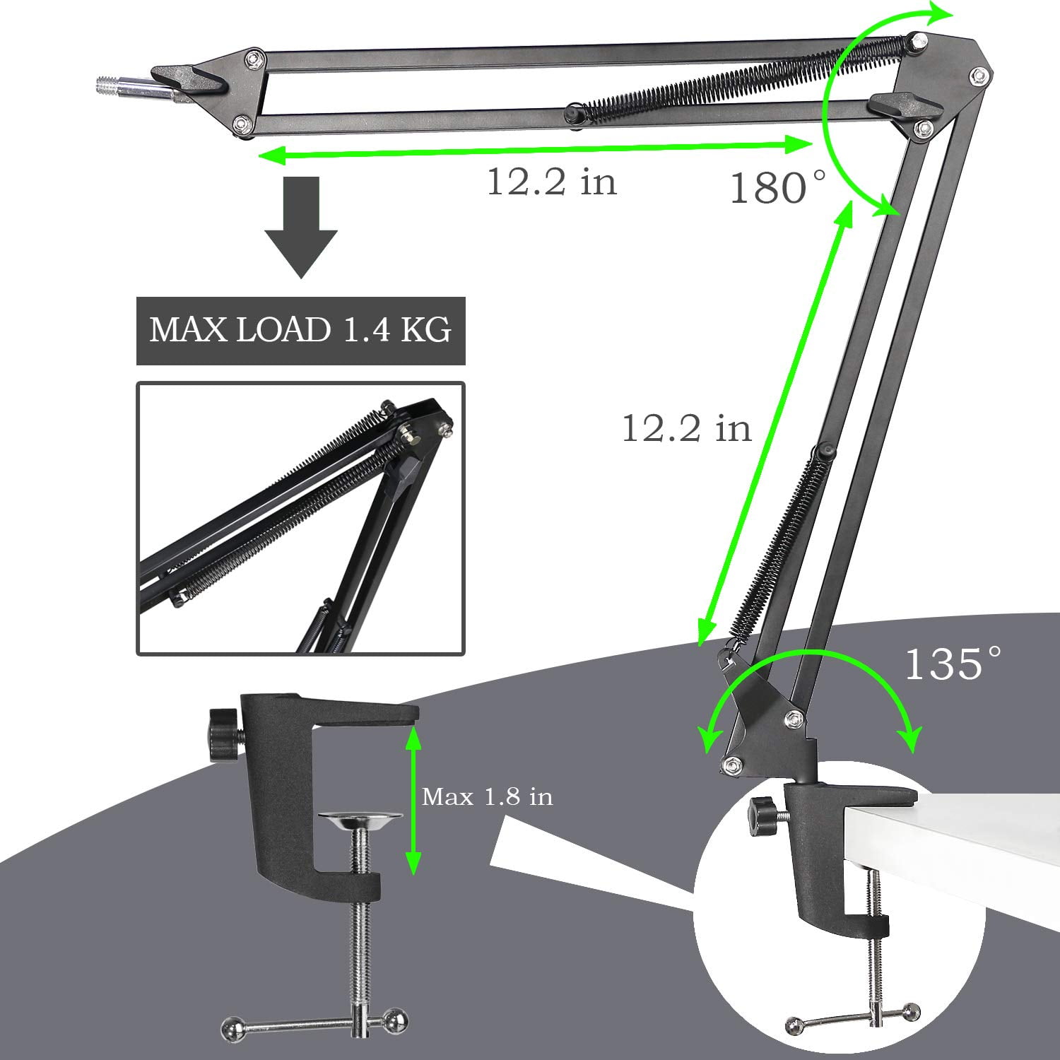 MV7 Boom Arm with Pop Filter - Mic Stand with Foam Cover Windscreen Compatible with Shure MV7 Microphone by YOUSHARES