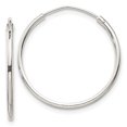 thumbnail image 1 of 925 Sterling Silver 1.3mm Hoop Earrings Round Endless, 1 of 6