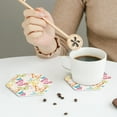 thumbnail image 3 of Leather Coasters with Heat-resistant for Drinks, Retro colorful butterfly -标题2 Hexagon, 3 of 5
