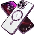 thumbnail image 6 of Magnetic Case Made for iPhone 16 Pro (6.3 Inch) [Built-in Camera Lens Protector] [Compatible with MagSafe] Soft TPU Anti-Scratch Shockproof Protective Slim Clear Case for Women Men&nbsp;- Purple, 6 of 6