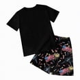 thumbnail image 4 of HCNTES Toddler Baby Boy Girl Outfit USA Flag Embroidery Knit Short Sleeve T Shirt Tops And Shorts Set Kids 1T 2T 3T 4T 5T 6T 7T 8T 9T Independence Day Clothes(D01-Black,9-10 Years), 4 of 7