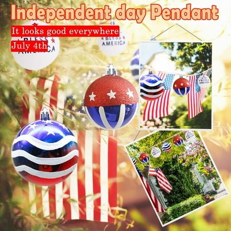

Shpwfbe room decor Hanging Independence Day Ball Pendant Gift Ornaments 12PC Home