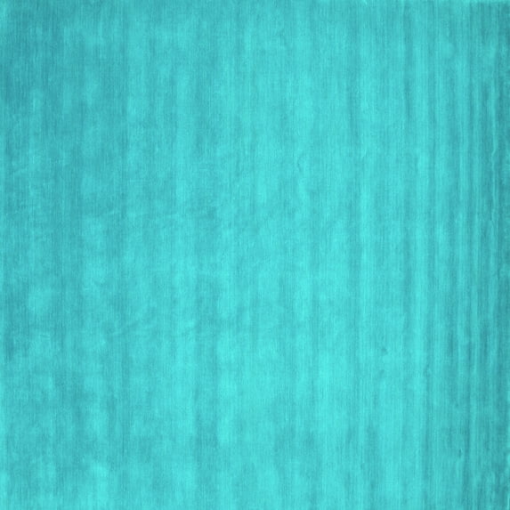 Ahgly Company Machine Washable Indoor Square Abstract Turquoise Blue Contemporary Area Rugs, 8' Square