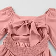 thumbnail image 6 of XXWXYD Girls Retro Off Shoulder Dress with Tie Back and Bubble Sleeve, Backless Waist Holiday Style Gown, Fall Winter Long Sleeve Par𝗍y Dress for Kids Vintag𝖾 Fashion, 6 of 9