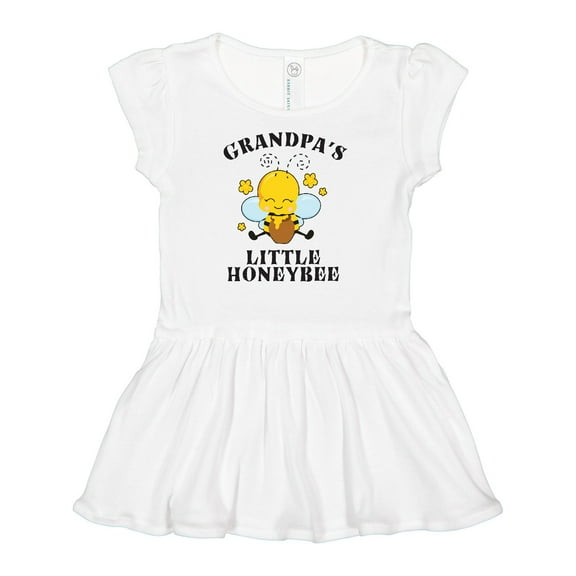 Inktastic Cute Bee Grandpa's Little Honeybee with Stars Girls Baby Dress