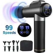 SANMADROLA Massage Gun Deep Tissue, Muscle Massage Gun for Back Neck Muscle Pain Relieve, Upgrade Percussion Massager with 99 Speed Levels 8 Heads, Super Quiet Portable Electric Massager, Grey