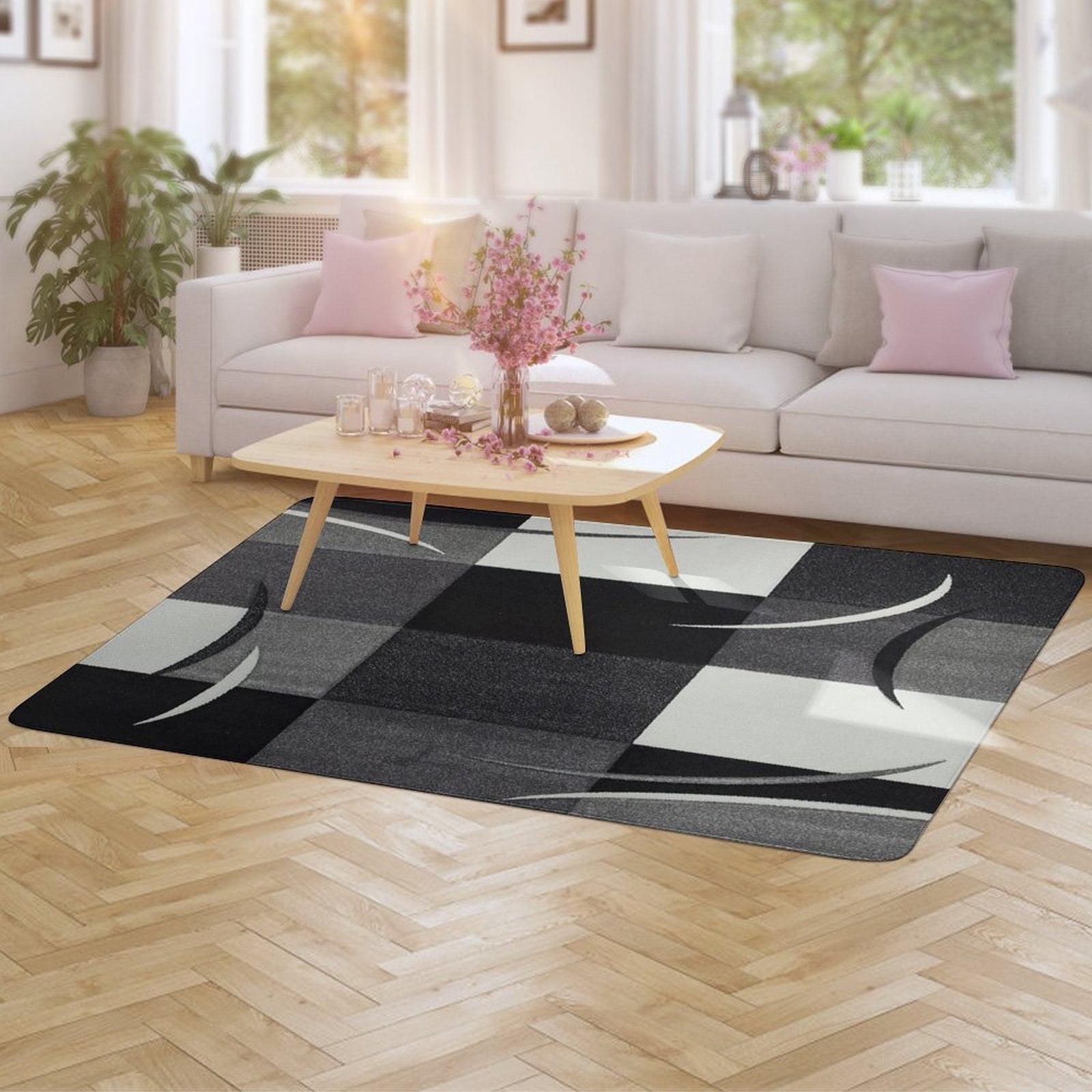 Modern Geometric Carpet Soft Comfy Rug for Home Living Room Bedroom Doormat Decor Area Rug Non-slip Mat 40"x60"