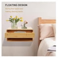 thumbnail image 3 of Bamboo Floating Nightstand with Storage Drawer Wall Mounted Bedside Table End Tables with Open Shelf Small Spaces Wall Mounted Shelf Storage Modern End Table for Bedroom, Natural, 3 of 8