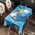 thumbnail image 2 of Blue Marble Gold Swirl Pattern Rectangle Tablecloth 60"x102",Waterproof Polyester Rectangle Table Cloth, Wipeable Spillproof Polyester Tablecloth for Dining, Camping, Indoor and Outdoor, 2 of 6