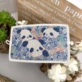 thumbnail image 1 of Cartera corta de mujer hecha a mano con estampado artístico fresco de algodón y lino, 1 of 4