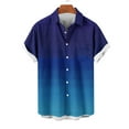 thumbnail image 4 of Kaemgyyd Big and Tall Men Short Sleeve Shirts Stylish Gradation Print Button down Tee Casual Vacation Beach Summer Tops with Pocket, 4 of 6