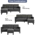 thumbnail image 5 of Convertible Sectional Sofa Couch, L-Shaped Couch with Modern Linen Fabric (Gray), 5 of 8