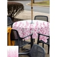 thumbnail image 5 of Outdoor Tablecloths with Umbrella Hole & Zipper, Pink 60x60 Inch Square Tablecloths, Polka Dots Watercolor Abstract Art Waterproof Table Cloth, Patio/Pool/Picnic Table Covers, 5 of 8