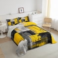 thumbnail image 3 of Homewish Minimalist Rectangle Bedding Comforter Set 2pcs for Teens Female Men,Abstract Retro Geometric Twin Comforter Sets Microfiber,Yellow Grey Breathable Bedding Set,Ultra Soft Home Decor, 3 of 8