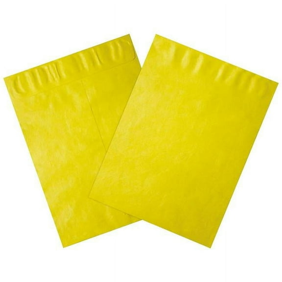 Box Packaging B2203890 Tyvek Self Seal Colored Envelopes - 9 x 12 in. - Yellow - Pack of 100
