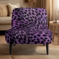 thumbnail image 2 of HELLHERO Purple Leopard Dustproof Armless Accent Chair Cover with Elastic, Stain Protection Armless Accent Chair Protector, 2 of 7