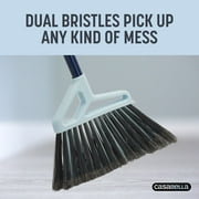 Casabella Power Core Broom 11 Brush Width & Dustpan w/ Integrated Scraper & Rubber Lip 53 Length