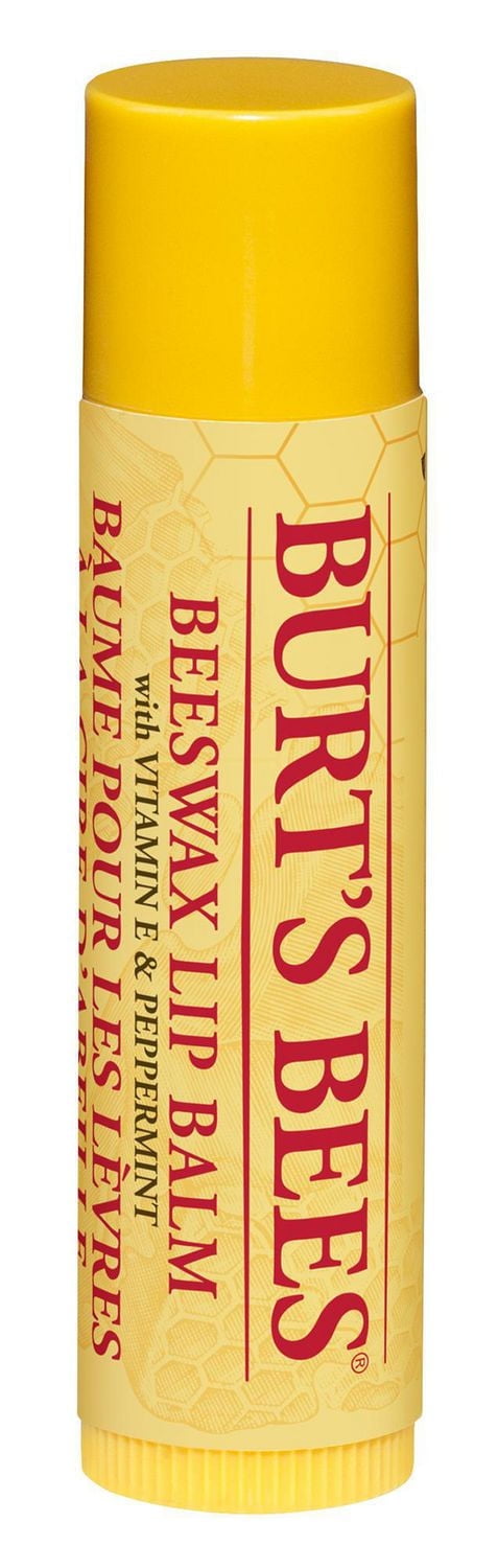 Baume hydratant pour les lèvres d’origine naturelle à 100 % de Burt’s Bees®, formule originale à la cire d’abeille avec vitamine E et huile de menthe poivrée,