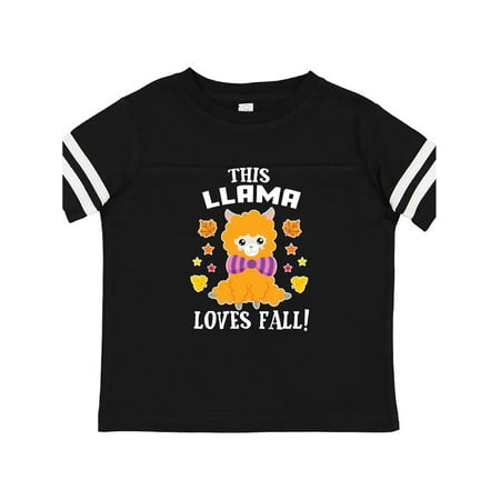 

Inktastic Cute This Llama Loves Fall with Leaves and Stars Gift Toddler Boy or Toddler Girl T-Shirt