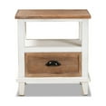 thumbnail image 3 of Baxton Studio Glynn Rustic Farmhouse Weathered Two-Tone White and Oak Brown Finished Wood 1-Drawer Nightstand, 3 of 5