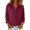 Wine, variant on Stichou Linen Shirts for Women 3/4 Sleeve Casual Tshirts Loose Fit Tunic Tops Summer Spring Trendy Solid Color Button Down Clothes Pink M