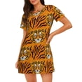 thumbnail image 1 of Fotbe Tiger Bata de Dormir para Mujer con Estampado, Camisón de Algodón de Manga Corta, Ropa de Dormir Casual, 1 of 6