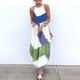 thumbnail image 2 of Vestido de verano para mujer, informal, sin mangas, cuello halter, tirantes, falda, abertura, maxivestido estampado Pompotops  ghjkhdj2429, 2 of 4