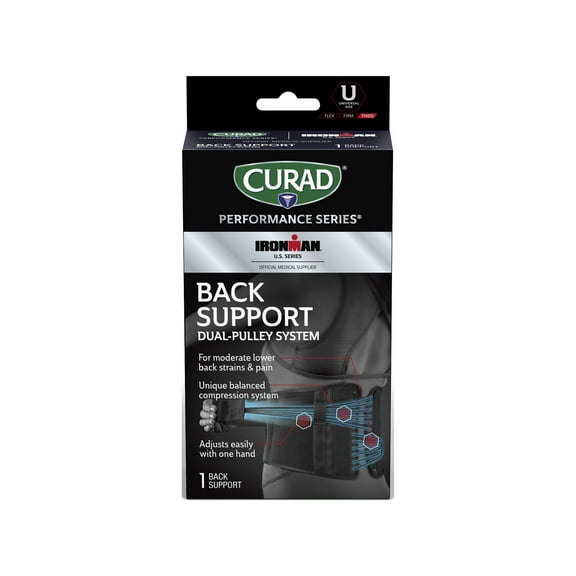 CURAD Performance Series IRONMAN Back Support, Dual-Pulley System, Universal, 1 count