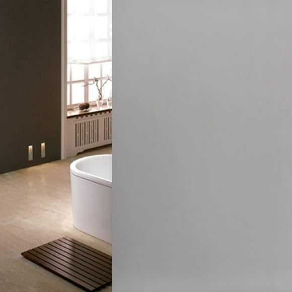 ERDS-Frosted Glass Window Privacy Film Opaque Window Film Static Cling Non Adhesive Bathroom Door Decorative Frosting Cover, Grey, 35.4 x 78.7 inch