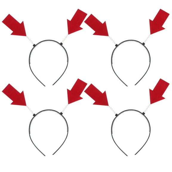 SEWCHICS 4Pcs Lightweight Red Arrow Headbands Universal Size Funny Party Hair Decorations