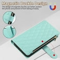 thumbnail image 4 of Wallet Case for iPhone 14 Pro with Wrist Strap, Crossbody Shoulder Strap, Card Slots Zipper Purse Luxury PU Leather Stand Stand Phone Cover for iPhone 14 Pro - Skyblue, 4 of 9