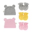thumbnail image 4 of Gorros de algodón para bebé recién nacido, conjunto de sombrero y mitones de Hospital, guantes elásticos de Color caramelo sólido, gorro cálido para niño de 0 a 1 años, 4 of 4