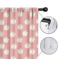 thumbnail image 4 of Blackout Kids Curtains,Pink Daisy Flower White Blooms Pattern Childrens Insulated Curtains Set Of 2,Bedroom Essentials,Toddler Room Decor 42"x54", 4 of 5