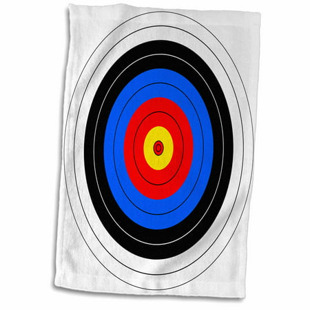 3dRose Target with red yellow black white and blue rings - archery, goal, sport, game, illustration - Towel, 15 by (Best Towels At Target)