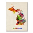 thumbnail image 2 of Trademark Fine Art "Michigan Map" Canvas Wall Art by Michael Tompsett, 2 of 4