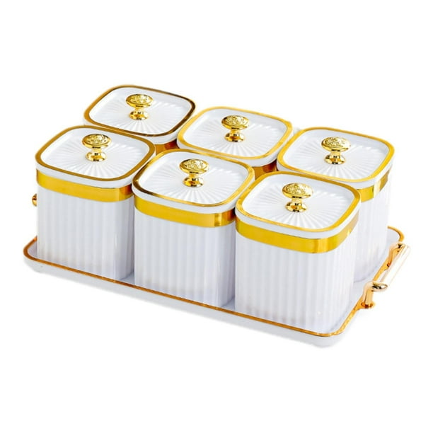 Plato para servir con divisor para snacks de frutas, con tapa, contenedor para almacenar alimentos Porcelana blanca
