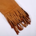 thumbnail image 6 of GJSYRH Girls Suede Fringe Jacket Long Sleeve Boho Tassels Coat Western Cowboys Dress-up Brown 3-4 Years, 6 of 7
