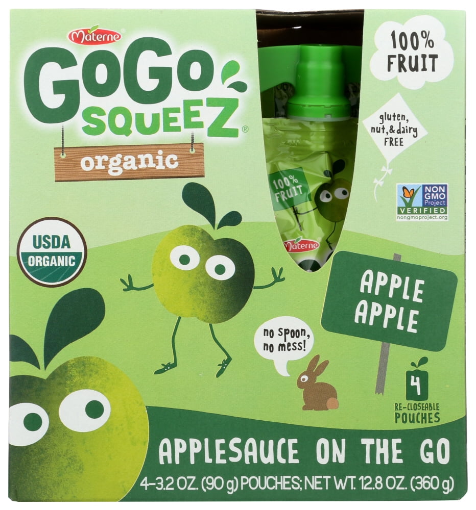 (4 Pack) Gogo Squeez Applesauce, 3.2 oz, 4 Pack