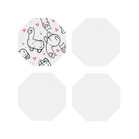 

Tideii Alpacas and Hearts for Leather Coasters 4 Pieces Anti-fouling and Anti-scalding Decorative Coasters Suitable for Restaurants Kitchens Coffee Shops-Octagon