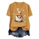 thumbnail image 5 of Tops de Cuello Alto para las Mujeres Amante Impreso Camiseta Cuello Redondo Manga Corta, Poliéster Spandex, 5 of 7