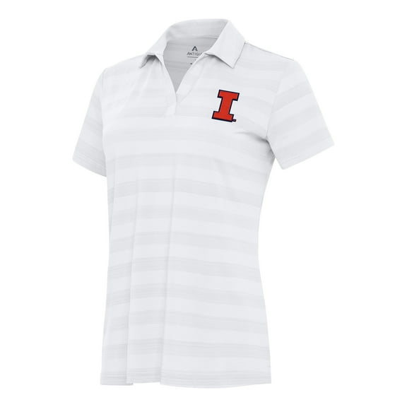 Women's Antigua White Illinois Fighting Illini Tunnel Polo