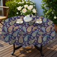 thumbnail image 4 of Paisley and Floral Black Pattern Round Tablecloth 70"x70", Wrinkle Resistant Wipeable Table Cover for Kitchen Dining Room Picnic Patio and Party, 4 of 6