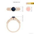 thumbnail image 5 of ANGARA Natural 1 Ct Aeon Sapphire Solitaire Engagement Ring with Milgrain in 14K Rose Gold for Women (Size-6mm) | September Birthstone, Anniversary, Jewelry Gift for Women | Natural Sapphire Ring, 5 of 9