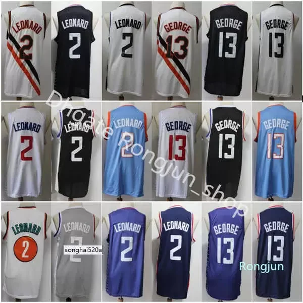NBA_ Wholesale Men Kawhi Leonard Jersey 2 Edition Earned City Basketball  Paul George 13 Black Navy Blue White Home High Quality''nba''jersey 