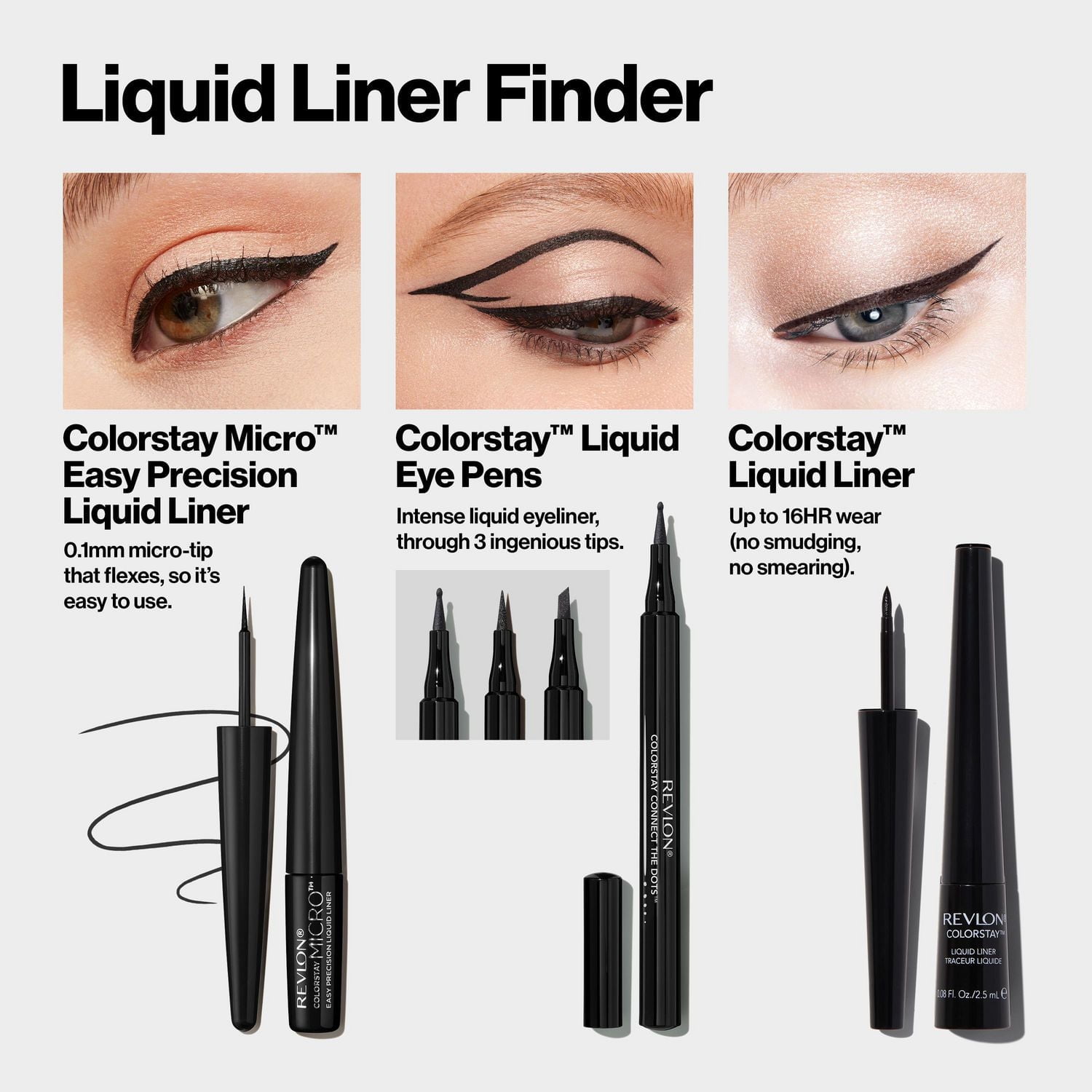 Traceur liquide simple précision Revlon ColorStay Micro, couvrance 24 heures 1,7 ml