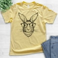 thumbnail image 2 of Kids Hipster Rabbit Shirt, Youth Kids Boy Girl T-Shirt, Easter Shirt, Rabbit Shirt, Easter Bunny Shirt, Yellow, Large, 2 of 4